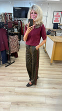 Load image into Gallery viewer, 1.                       Leopard Side Stripe Joggers-Wine Stripe
