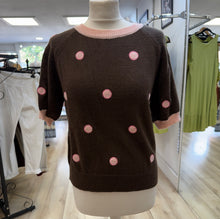 Load image into Gallery viewer, 1.  Spot Crew Neck Soft Knit-Brown/Pink
