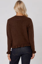 Load image into Gallery viewer, 1.        Frill Edged Cardigan-Chocolate
