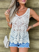 Load image into Gallery viewer, 1.                   Crochet Vest Top-White
