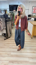 Load image into Gallery viewer, 1.                  Linen Bomber Jacket-Aubergine
