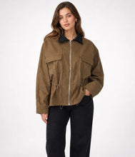 Load image into Gallery viewer, 1.                              Utility Cinch Waist Lined Jacket-Coffee
