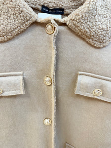 1.  Faux Sheepskin Jacket-Camel