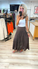 Load image into Gallery viewer, 1.                     Jersey Waistband Cotton Maxi Skirt-Chocolate
