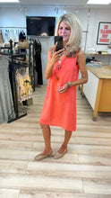 Load image into Gallery viewer, 1.             Linen Button Dress-Coral
