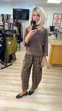 Load image into Gallery viewer, 1.            Soft Knit Lurex Trim Jumper-Chocolate

