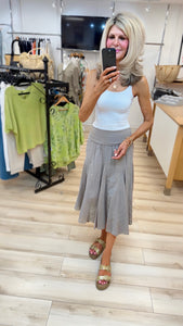 1.Cotton Midi Skirt-Mink