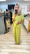 Load image into Gallery viewer, 1.               Mesh Detail V Neck Top-Lime
