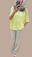 Load image into Gallery viewer, 1. Crochet Open Knit Jumper-Lemon
