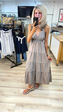 Load image into Gallery viewer, 1.              Plunge Cami Maxi Dress-Mocha
