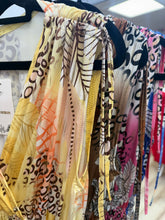 Load image into Gallery viewer, 1.           Palm Print Silky Midi Dress-Yellow
