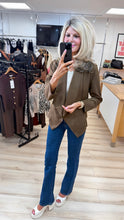 Load image into Gallery viewer, 1.              Waterfall Suedette Jacket-Chocolate
