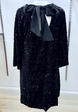 Load image into Gallery viewer, 1.   Bow Back Sequin Swing Dress-Black
