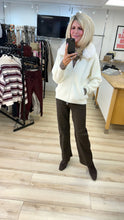 Load image into Gallery viewer, 1.                       Faux Fur Collar Trim Soft Knit Jacket-Ivory
