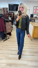 Load image into Gallery viewer, 1.           Faux Leather Butter Soft Zip Up Bomber-Black

