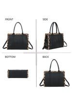 Load image into Gallery viewer, 1.    The Tote Bag-Black/Leopard Trim
