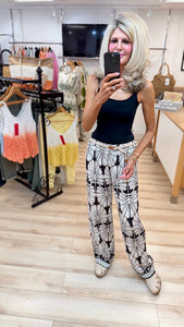 1.  Wide Leg Pull On Trousers-Black/Mocha/White