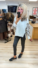 Load image into Gallery viewer, 1.  Leopard Panels Sweatshirt-Cream
