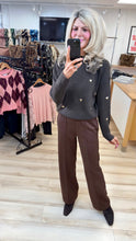 Load image into Gallery viewer, 1.         Gold Hearts Soft Knit-Chocolate
