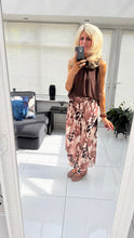Load image into Gallery viewer, 1.    Shirred Waist Cross Over Leg Trousers-Brown
