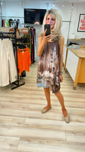 Load image into Gallery viewer, 1.                          Lined Chiffon Townscape Dress-Chocolate
