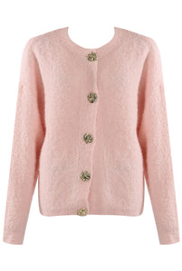 1.             Soft Boucle Knit Cardigan-Pink