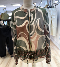 Load image into Gallery viewer, 1.                   Lightweight Abstract Print Bomber Jacket-Green/Chocolate
