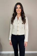 Load image into Gallery viewer, 1.             Stretch Gold Button Denim Jacket-Stone
