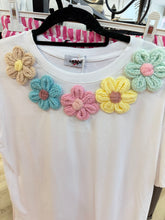 Load image into Gallery viewer, 1.       Crochet Flowers T-Shirt-White
