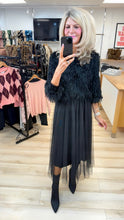 Load image into Gallery viewer, 1.             Tinsel Yarn Sparkle Top-Black
