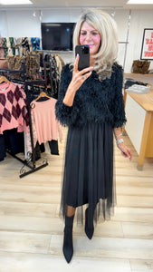 1.             Tinsel Yarn Sparkle Top-Black