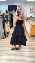 Load image into Gallery viewer, 1.                 Bandeau Tiered Dress-Black
