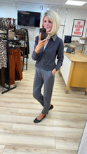 Load image into Gallery viewer, 1.              Faux Leather Collar Zip Up Cardigan-Charcoal/Black
