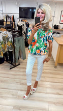Load image into Gallery viewer, 1.    Abstract Gypsy Top-Green/Orange Multi
