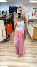 Load image into Gallery viewer, 1.                      Pink &amp; White Striped Pocket Trousers
