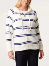Load image into Gallery viewer, 1.        Super Soft Knit Hoodie-Off White/Navy

