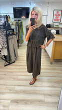 Load image into Gallery viewer, 1.        Shirred Waist Cross Over Leg Trousers-Chocolate
