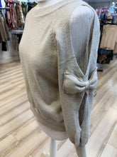 Load image into Gallery viewer, 1. Mesh Sleeve Diamanté Bows Jumper-Oatmeal
