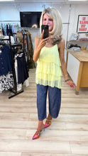 Load image into Gallery viewer, 1.              Tiered Silk Camisole-Lemon
