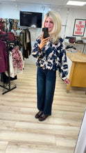 Load image into Gallery viewer, 1.                       Cheetah Print Bomber Jacket-Navy
