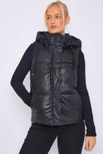 Load image into Gallery viewer, 1.    PU Quilted Gilet-Black
