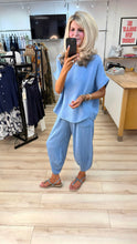 Load image into Gallery viewer, 1.       Pillow Cotton 2 Piece Co-Ord-Light Blue
