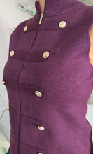 Load image into Gallery viewer, 1.           Zip Front Knit Drummer Boy Waistcoat-Wine
