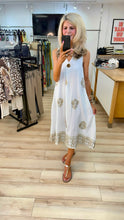 Load image into Gallery viewer, 1.                        Gold Embroidered Dress-White/Gold

