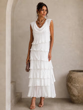 Load image into Gallery viewer, 1.                   Silk Tiered Dress-White
