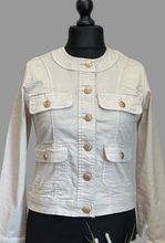 Load image into Gallery viewer, 1.             Stretch Gold Button Denim Jacket-Stone
