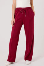 Load image into Gallery viewer, 1.      Wide Leg Front Seam Jogger-Wine
