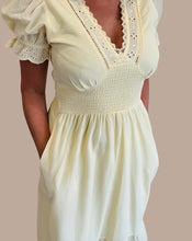 Load image into Gallery viewer, 1.        Broderie Anglaise Midi Dress-Lemon
