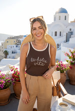 Load image into Gallery viewer, 1.            La Dolce Vita Beaded Vest Top-Chocolate/Cream
