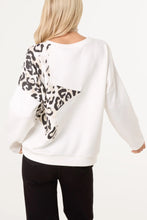 Load image into Gallery viewer, 1.                                Leopard Star Sweatshirt-Winter White
